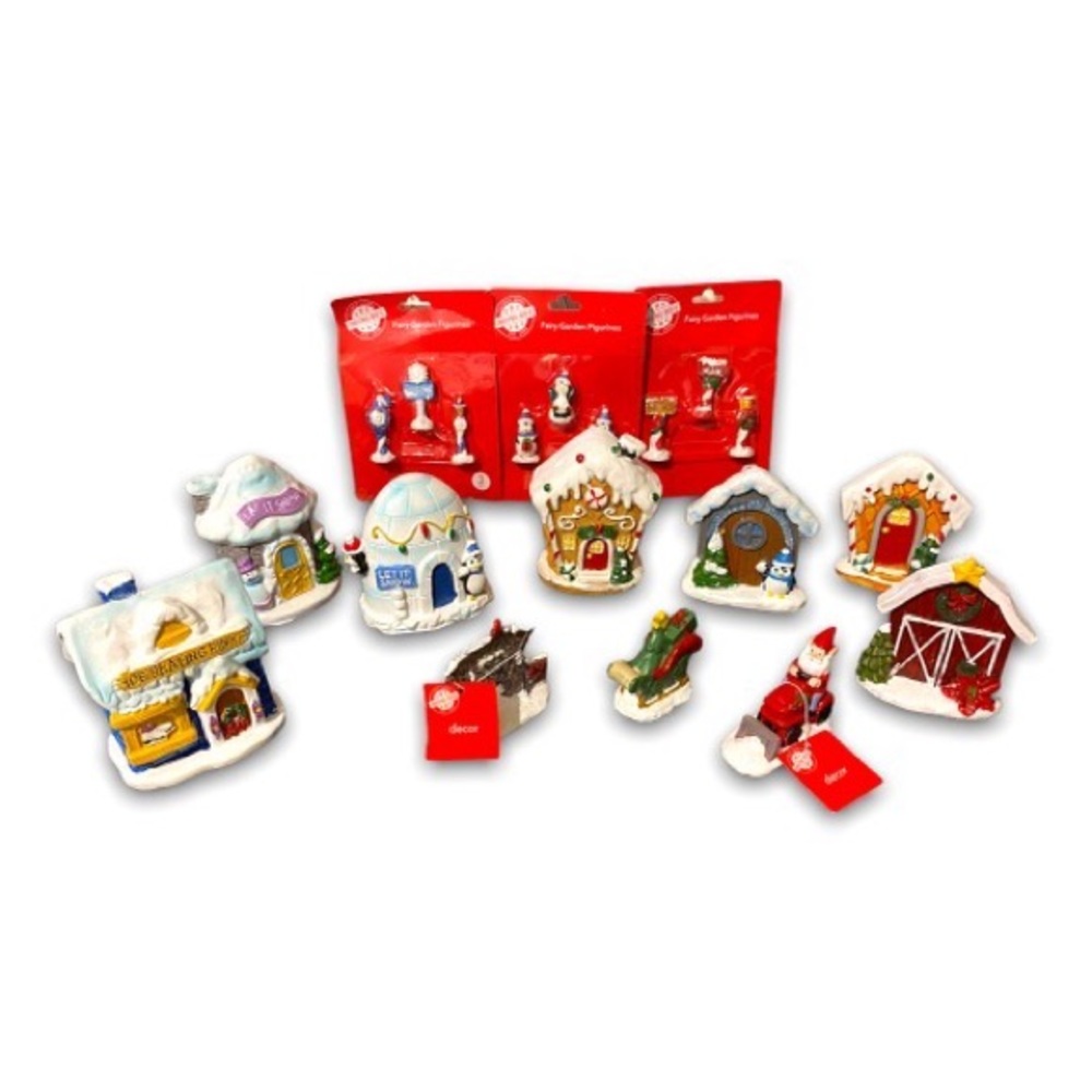 Christmas Snow Village and Penguin Set of 19 pieces -